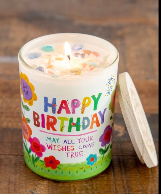 Gemstone Candle - Happy Birthday