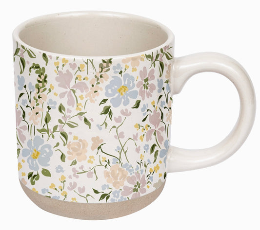 Floral Stoneware Coffee Mug