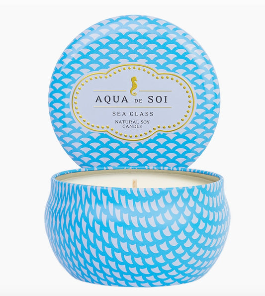 Sea Glass 9 oz Aqua De Soi Candle Tin