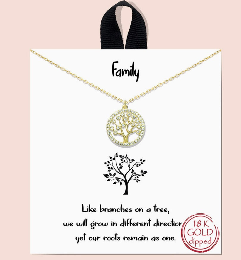 Gold-Dipped Tree of Life Charm Necklace