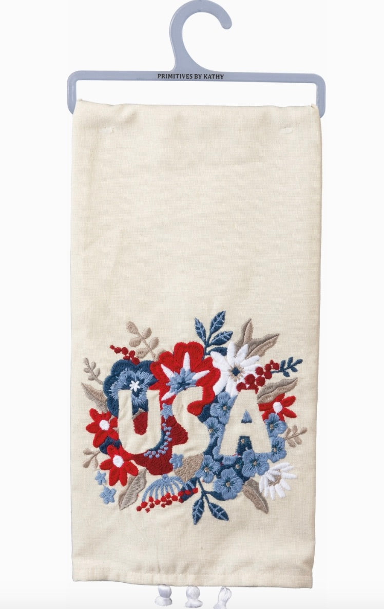 Floral USA Kitchen Towel