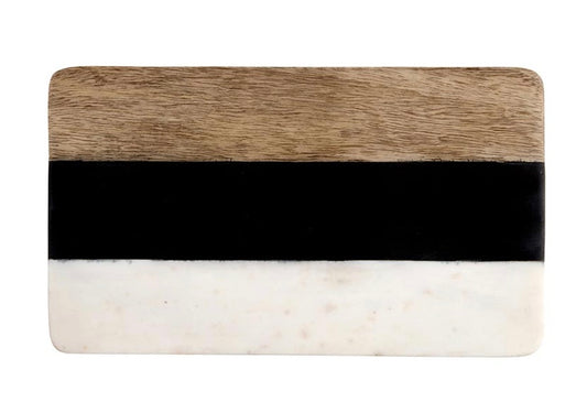 Striped Marble + Wood Board