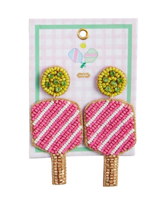 SPORTS BEADED EARRINGS PICKLEBALL