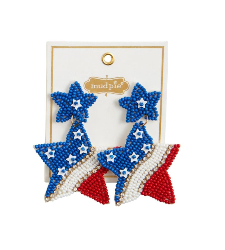 4TH OF JULY EARRING-FLAG