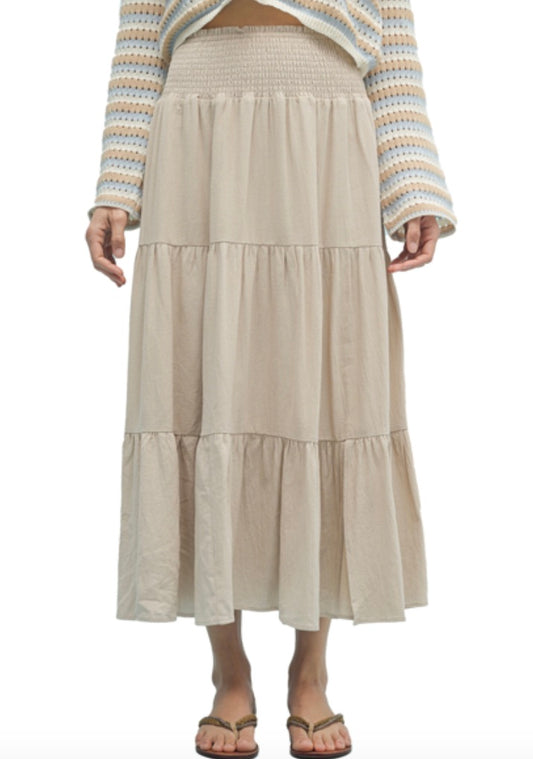 Della Tiered Midi Skirt
