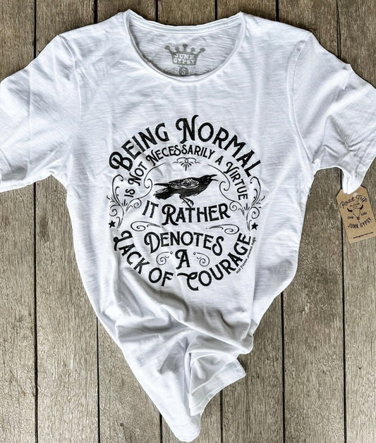 White Being Normal Unisex Tee