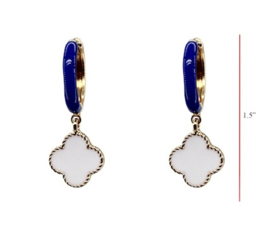 Win Blue White Earrings