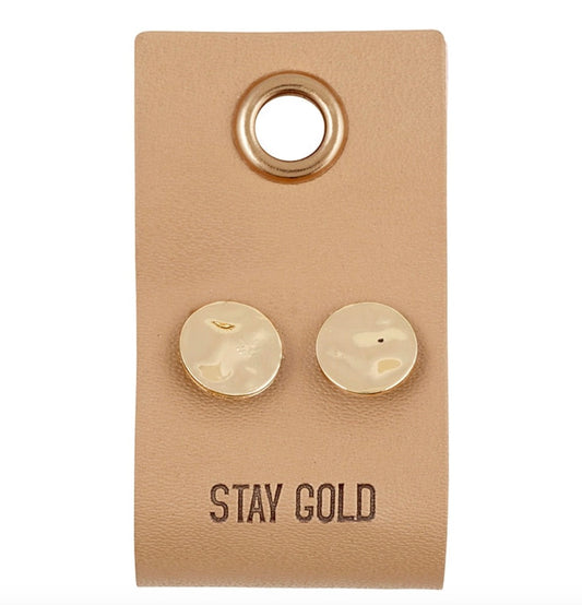 Leather Tag Earrings - Circle