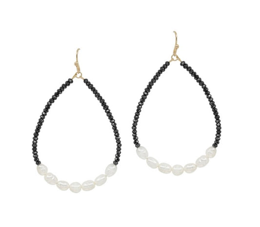 Una Jet Pearl Earrings