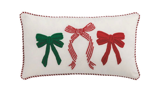 BOW WHIMSY CREWEL PILLOW