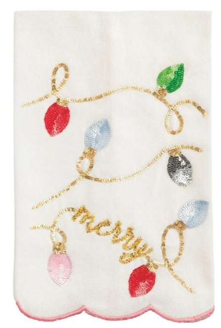 LIGHTS XMAS SEQUIN TOWEL