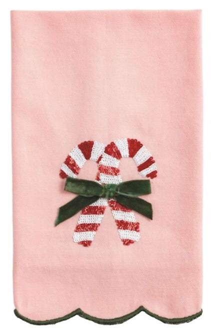 CANDY CANE XMAS SEQUIN TOWEL