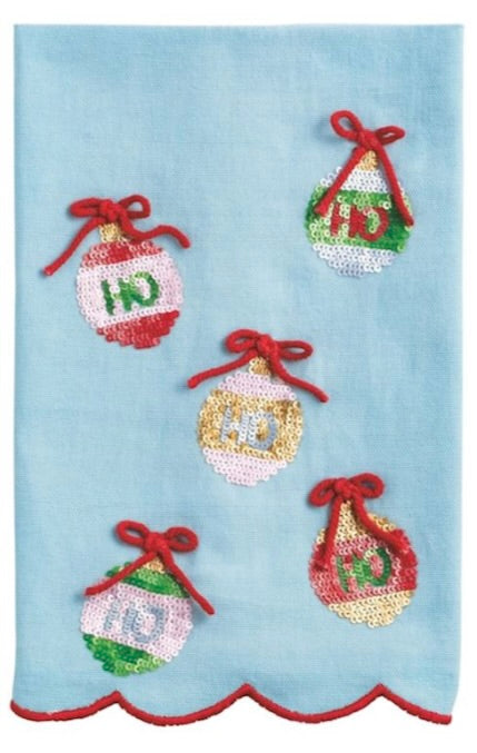 ORNAMENT XMAS SEQUIN TOWEL