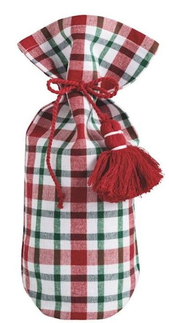 PLAID CLOTH WINE BAG