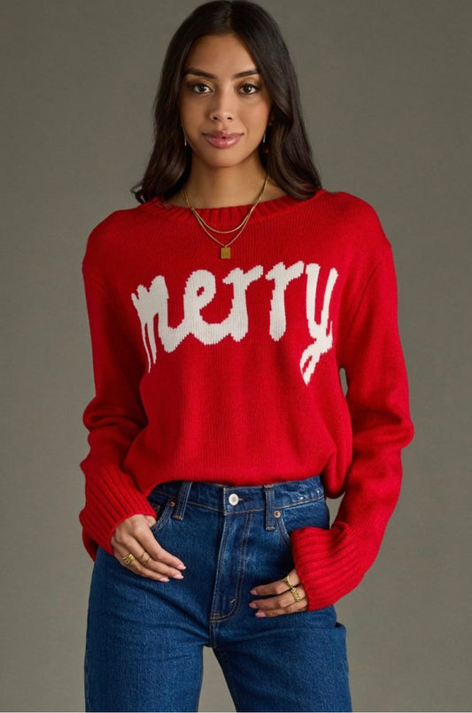 Red "Merry" Sweater