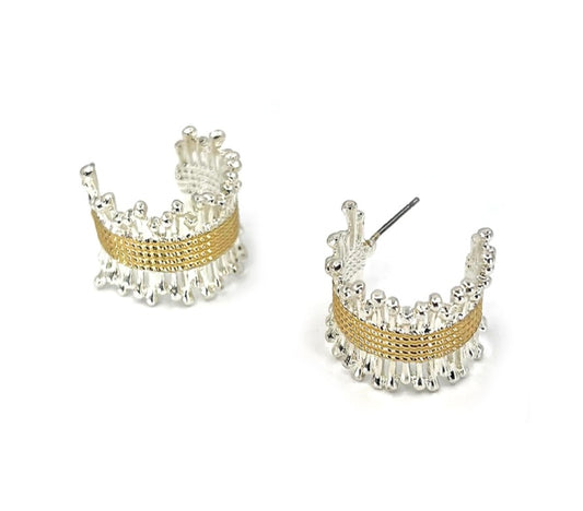Nyra Silver Gold Earrings