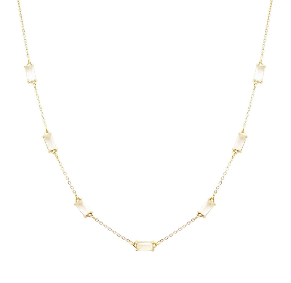 Fiz Gold Clear Necklace