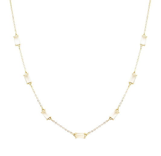 Fiz Gold Clear Necklace
