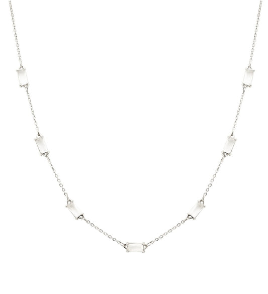 Fiz Silver Clear Necklace