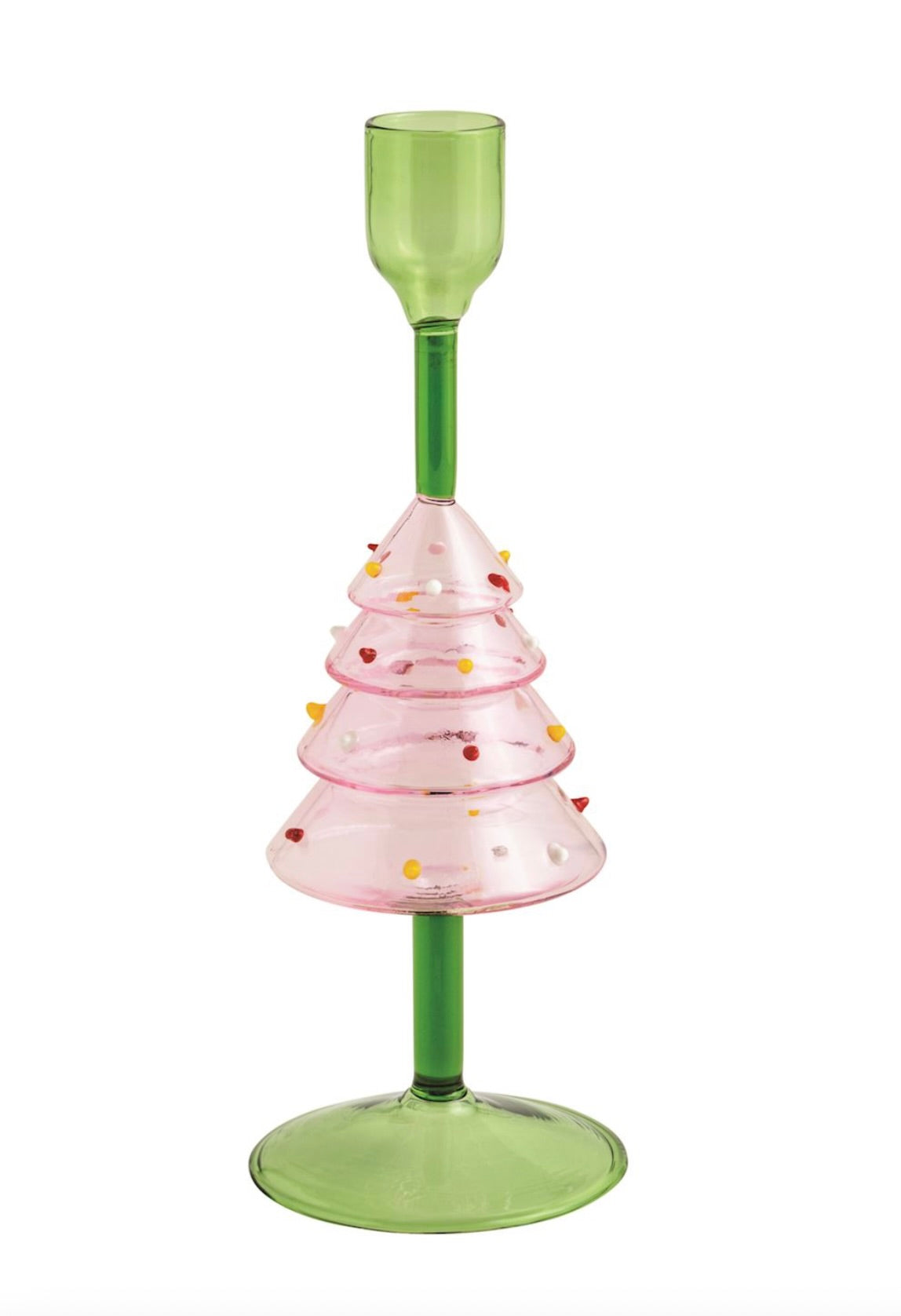TREE XMAS GLASS TAPER HOLDER