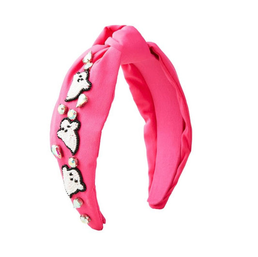 HALLOWEEN BEADED HEADBAND-PINK