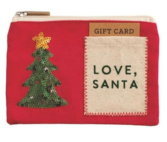 LOVE SANTA SEQUIN POUCH