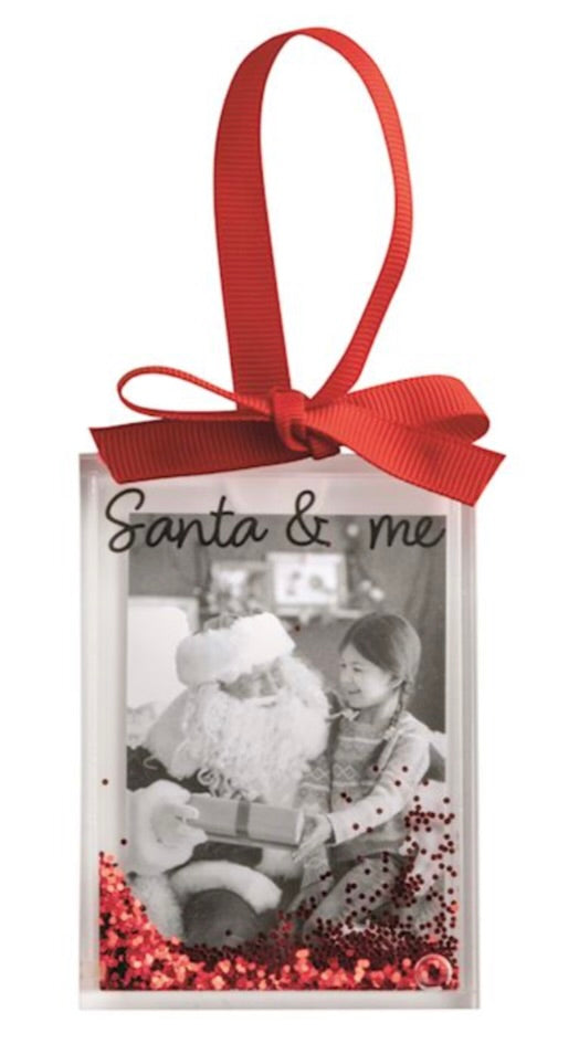 CHRISTMAS GLITTER PHOTO ORNAMENTS-Santa