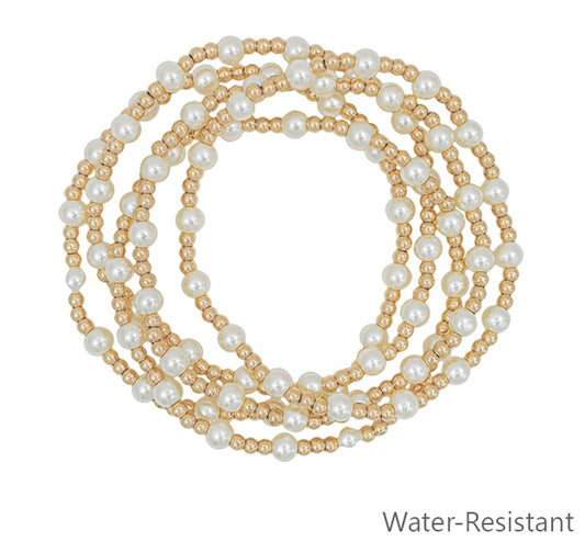 Jaz Gold Pearl Bracelets