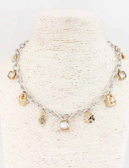 Flynn Silver Gold Necklace