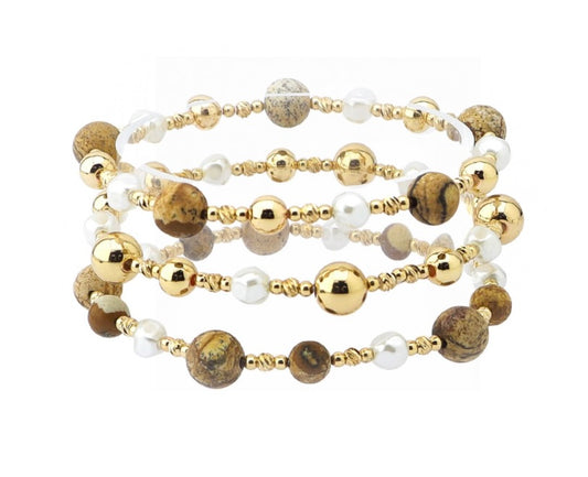 Goodie Jasper Pearl Bracelets