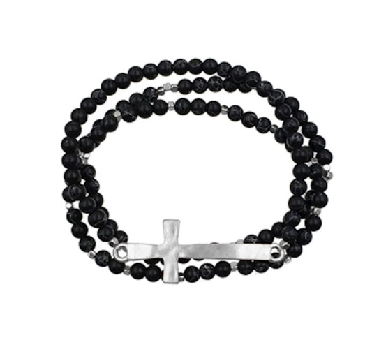 King Silver Jet Bracelets