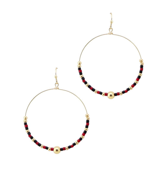 Veda Red Black Earrings