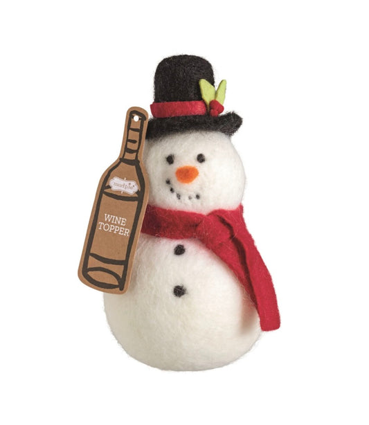 SNOWMAN WINE TOPPER