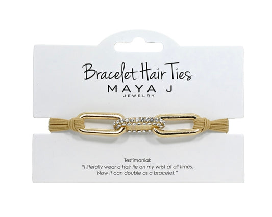 Crystal Single Hair Tie -Yellow Large Paperclip Link