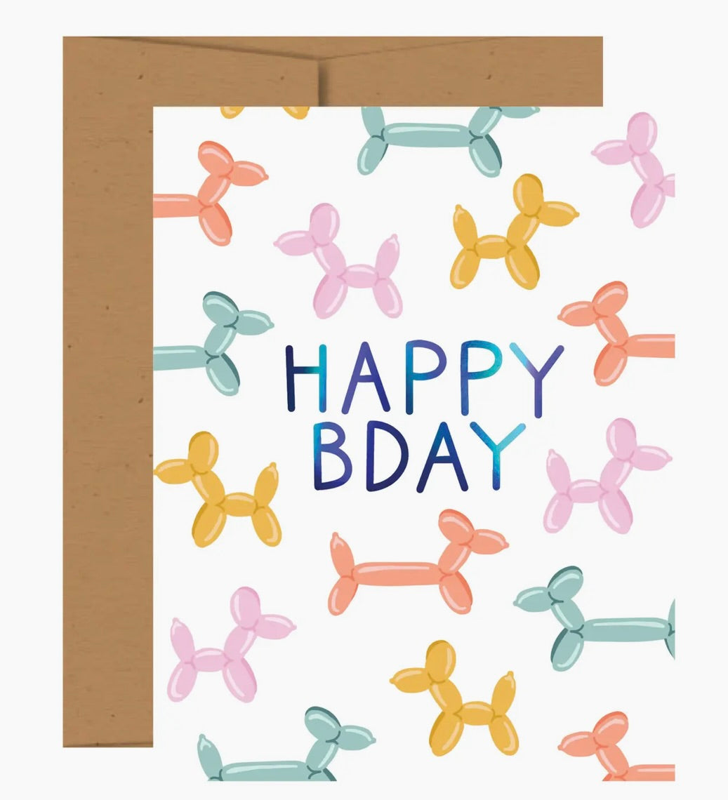 Balloon Animal Birthday Greeting Card