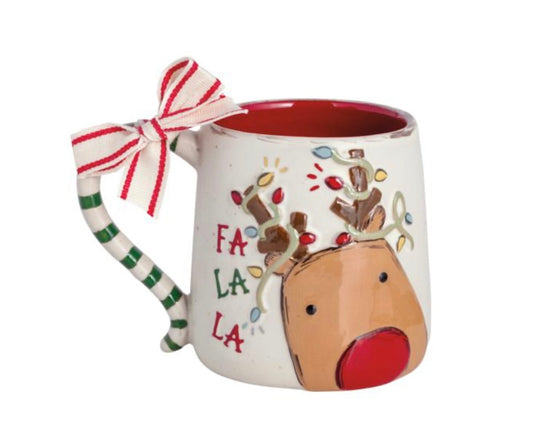 CHRISTMAS REINDEER BOW MUG
