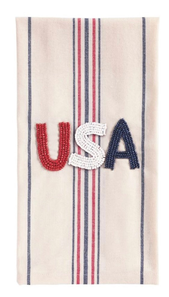 USA BEADED AMERICANA TOWEL
