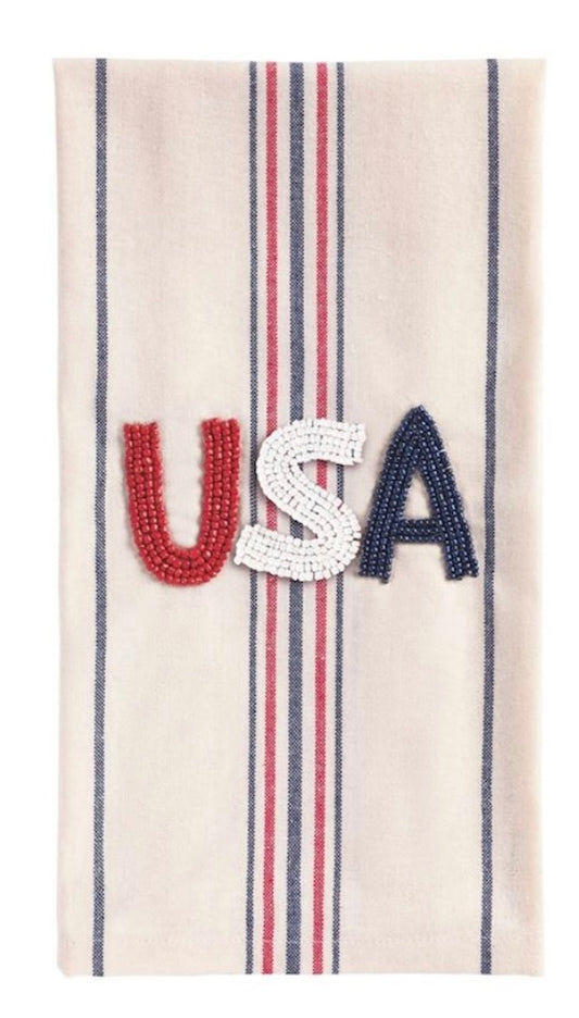 USA BEADED AMERICANA TOWEL