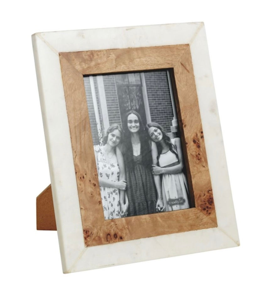 SMALL BURL AND MARBLE FRAME