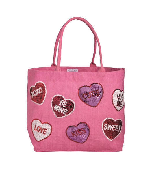 PINK VALENTINE'S SPARKLE TOTE