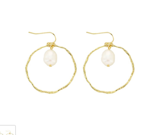 Nox Gold Pearl Earrings