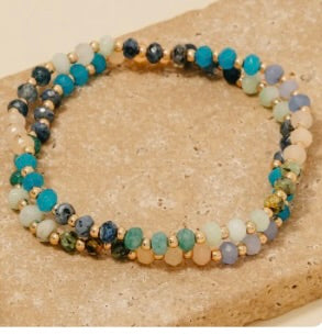 Deleteditem Semi Precious Faceted Stone Bracelet