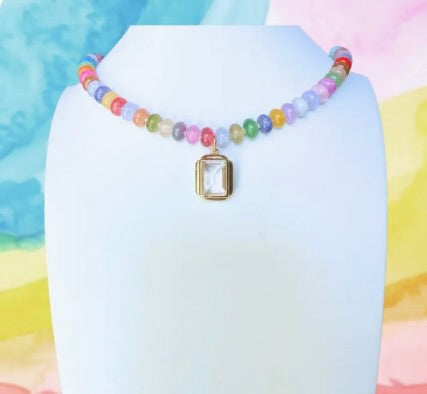 Taylor Shaye Candy Beaded Necklace Rainbow