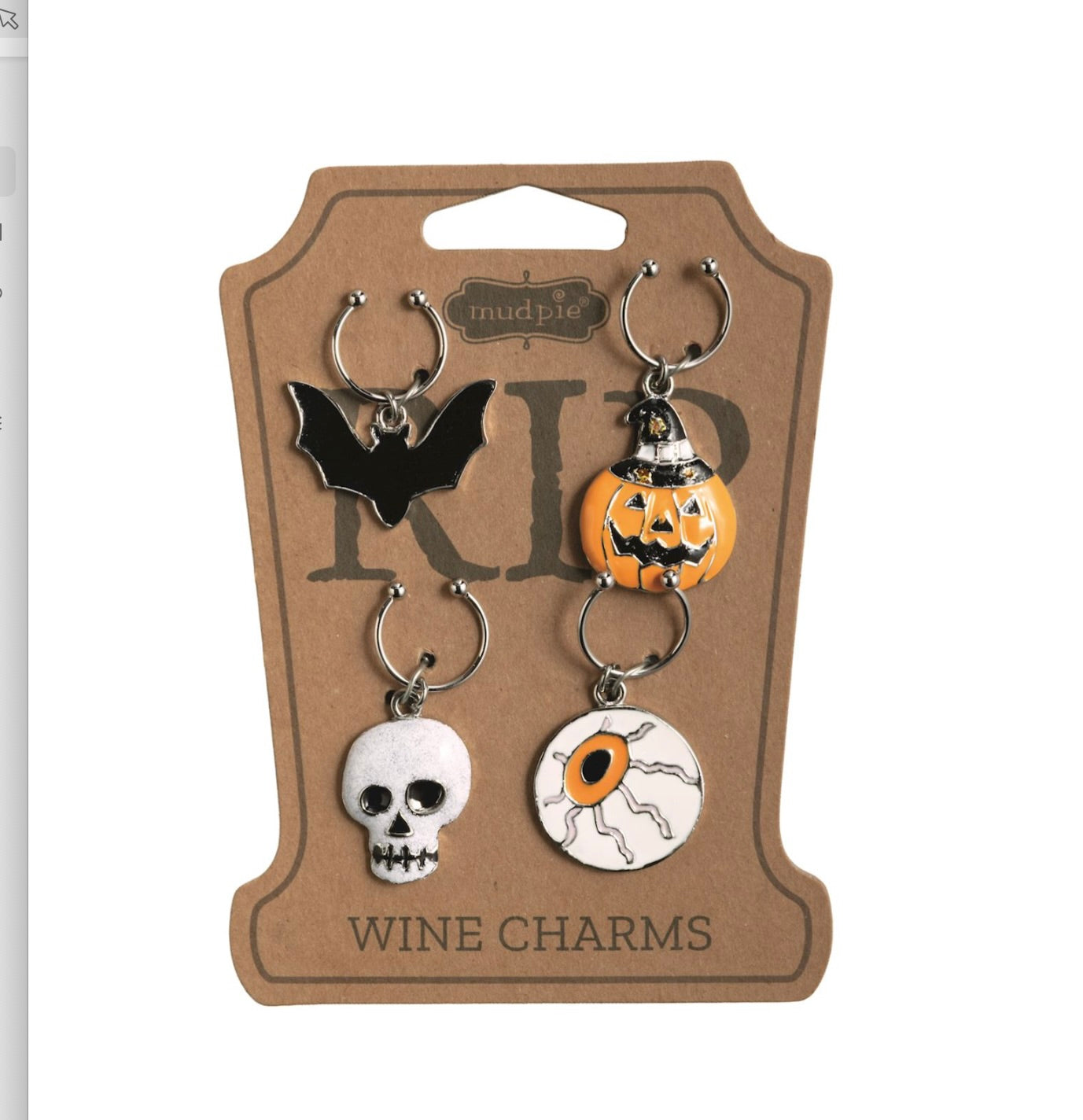 ORANGE HALLOWEEN WINE CHARM SET