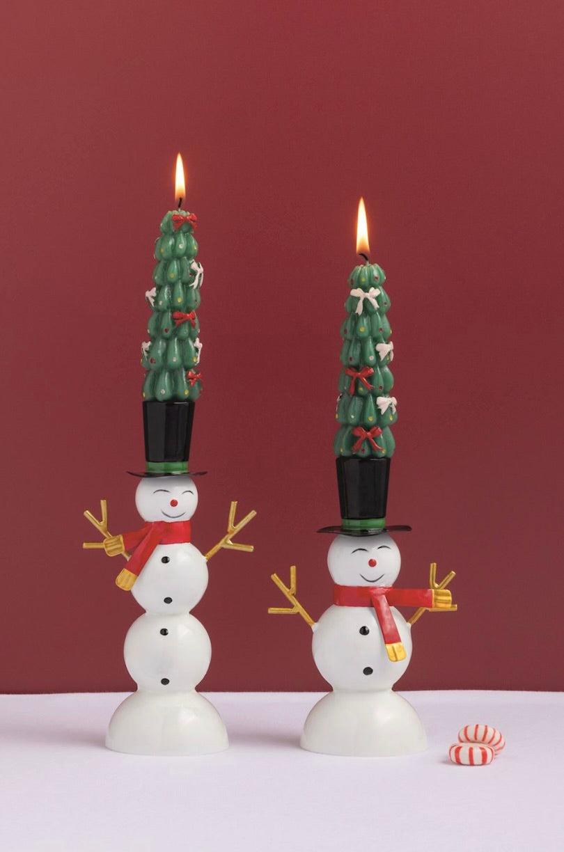 LARGE SNOWMAN TAPER HOLDER