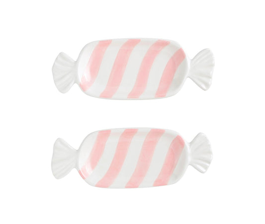 PINK CANDY TIDBIT PLATE SET