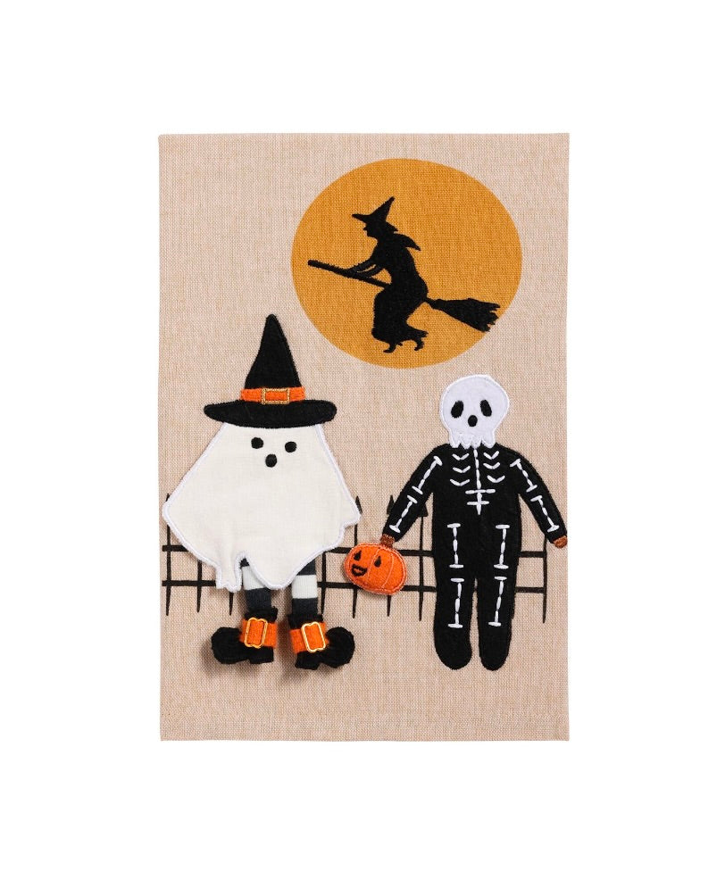 TRICK OR TREATERS FELT APPLIQUÉ TOWEL
