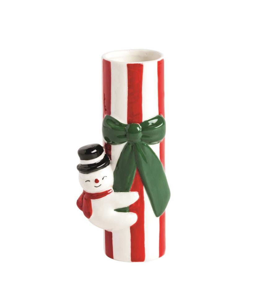 SNOWMAN BOW STEM VASE