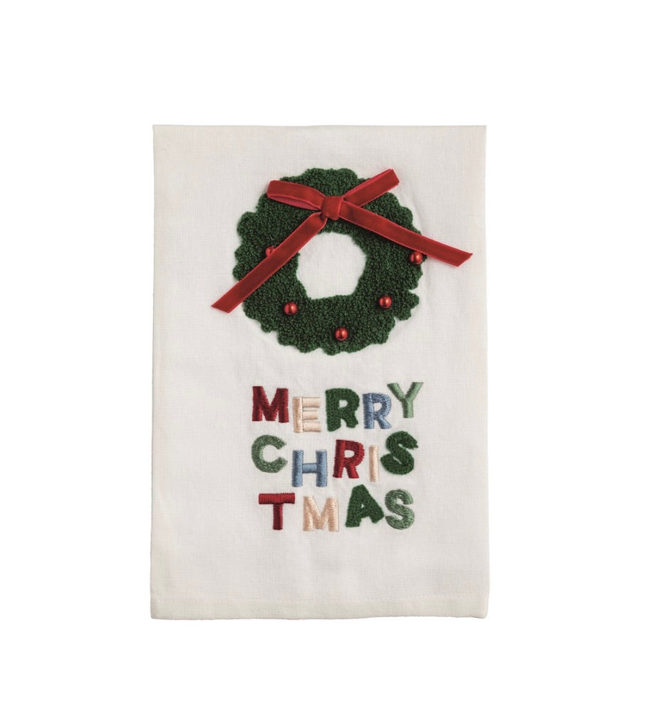 WREATH WHIMSY CHRISTMAS TOWEL