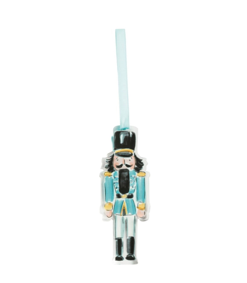 BLUE ACRYLIC NUTCRACKER ORNAMENT